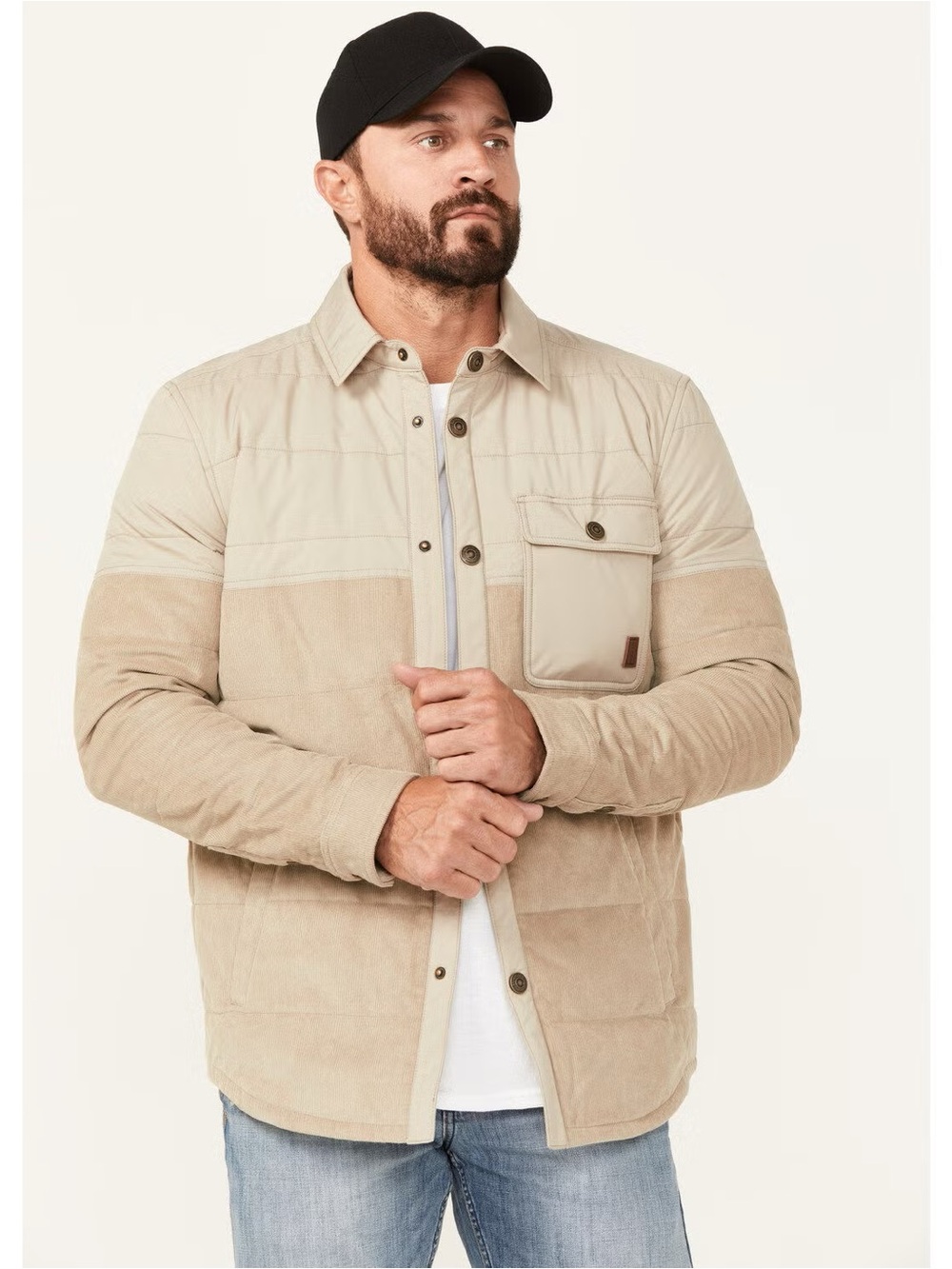 BROTHERS AND SONS MEN'S FULTON CORD SNAP PUFFER JACKET